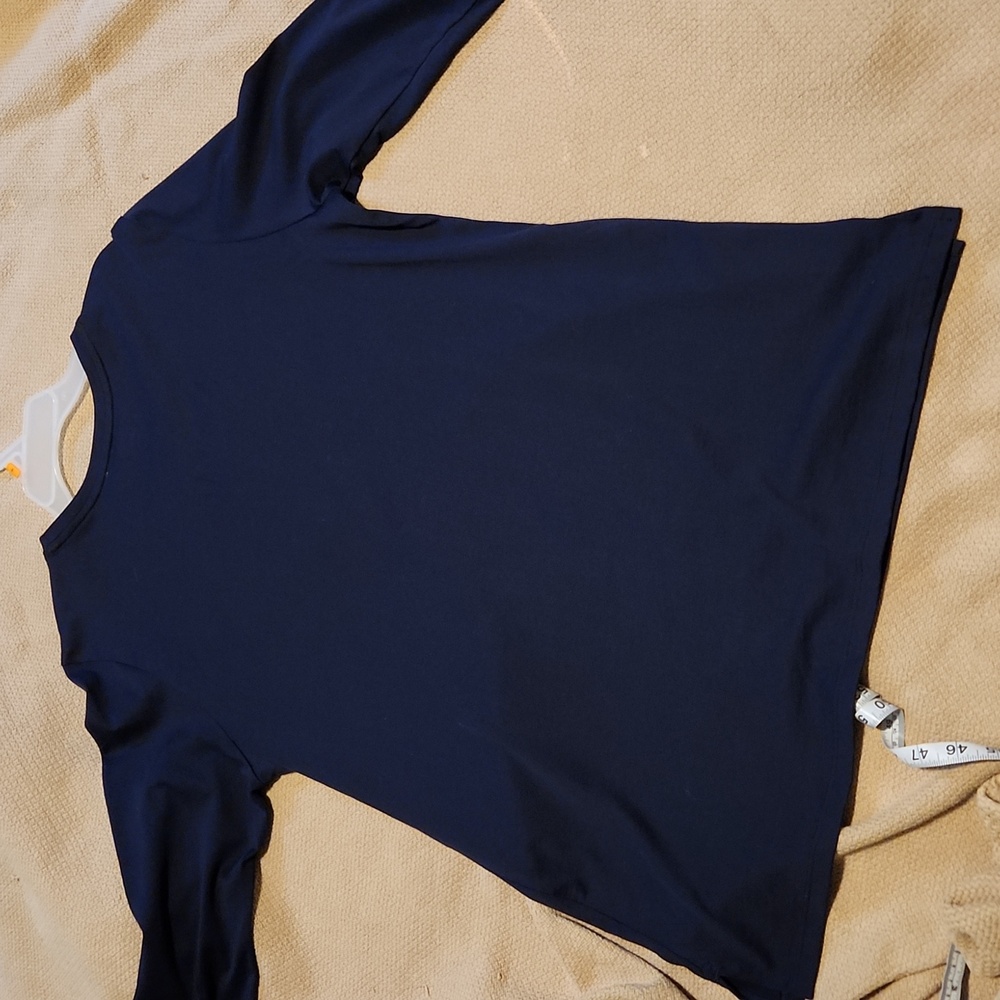 Womens navy medium 3/4 sleeve tunic top Lands End
